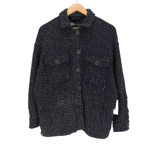 ザラ ZARA ツイードシャツジャケット レディース import:S