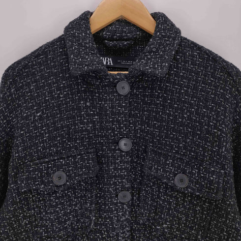 ザラ ZARA ツイードシャツジャケット レディース import:S