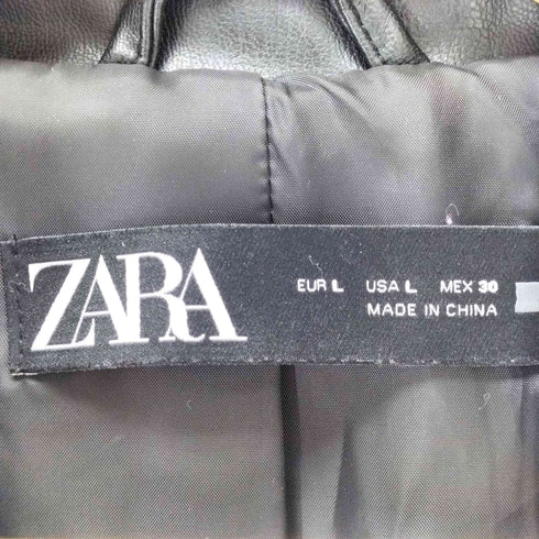 ザラ ZARA フェイクレザーダブルライダース レディース import:L