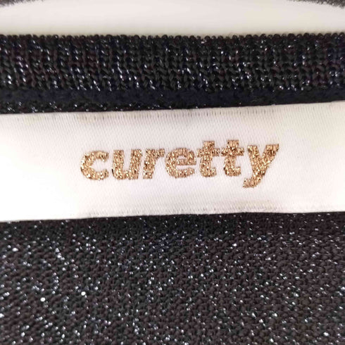 curetty ストーンロゴラメカーディガン レディース JPN:M