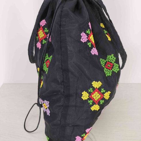 レイビームス Ray BEAMS チュール刺繍巾着メッシュバッグ レディース