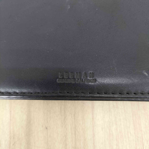 LEEMAN 企業ロゴ型押しレザーカードケース メンズ