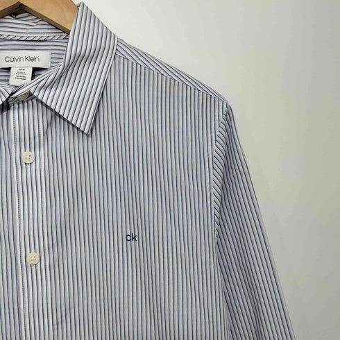 カルバンクライン CALVIN KLEIN The extra-fine cotton shirt Slim Fit ストライプシャツ メンズ S/CH