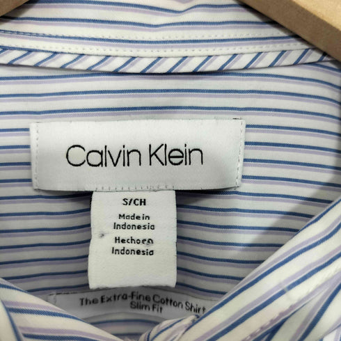 カルバンクライン CALVIN KLEIN The extra-fine cotton shirt Slim Fit ストライプシャツ メンズ S/CH