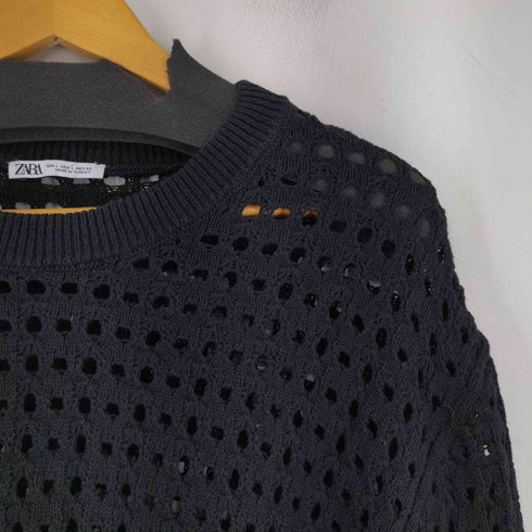 ザラ ZARA 編み込みメッシュカットソー メンズ JPN:L