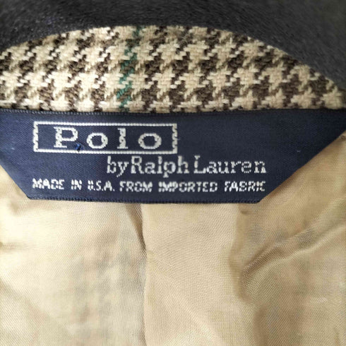 ポロバイラルフローレン Polo by RALPH LAUREN 80S 三角タグ MADE IN USA 千鳥格子柄 2Bシルクテーラードジャケット メンズ US:44