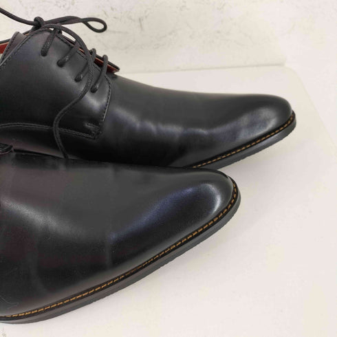ロングノーズ ビジネスシューズ プレーントゥ 外羽根 レースアップ (Black) メンズ JPN:27