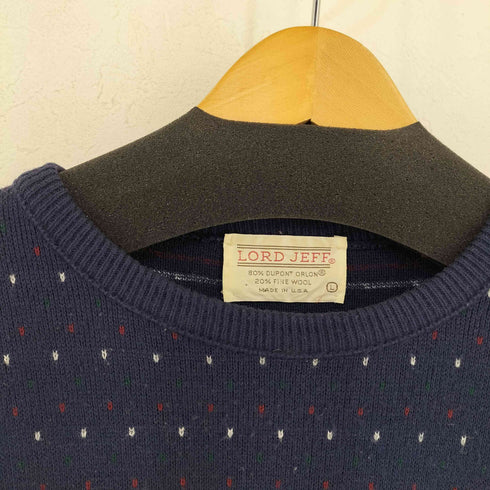 LORD JEFF 80s MADE IN USA バーズアイ ファインウールニット メンズ import:L