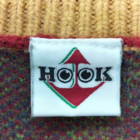 フック HOOK レトロ調切り替え ポロ襟ニット メンズ JPN:M