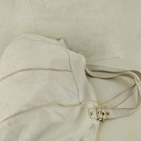 マックスアンドコー MAX & CO. フロントロゴ刻印 シボ革ワンショルダーレザーバッグ HANDBAG レディース