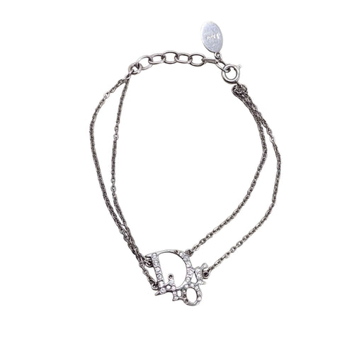 ディオール Dior ラインストーン付き オブリークロゴ ブレスレット レディース
