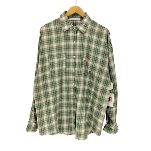 SETUPEXE 韓国ブランド over check shirt レディース os