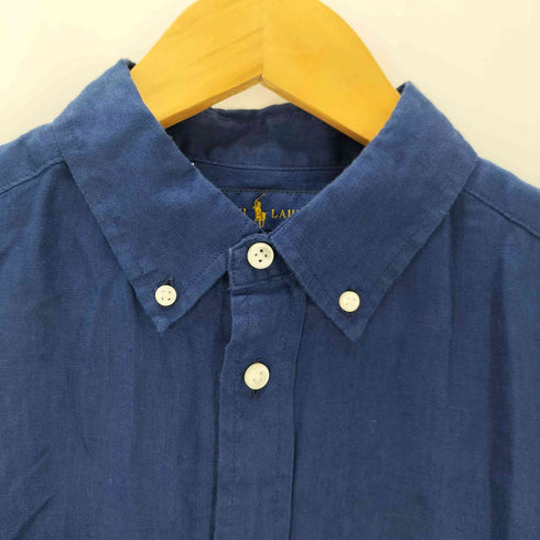 ラルフローレン RALPH LAUREN CUSTOM FIT ポニー刺繍 リネン ボタンダウンシャツ メンズ import:XL