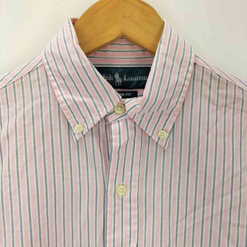 ラルフローレン RALPH LAUREN CUSTOM FIT ポニー刺繍 ストライプ ボタンダウンシャツ メンズ import:XS