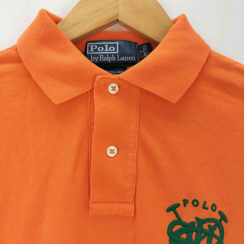 ポロバイラルフローレン Polo by RALPH LAUREN CUSTOM FIT エンブレム刺繍 鹿の子ポロシャツ メンズ import:S