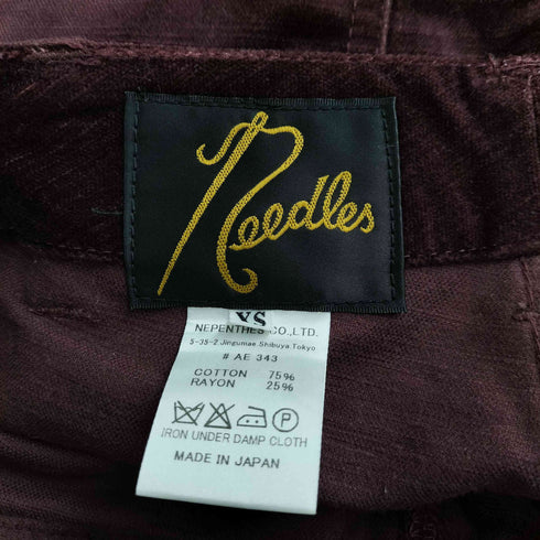 ニードルズ Needles ベルベット カットオフ ショーツ メンズ XS