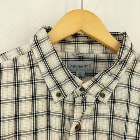 カーハート Carhartt RELAXED FIT 両ポケット チェック S/S シャツ メンズ import:XL