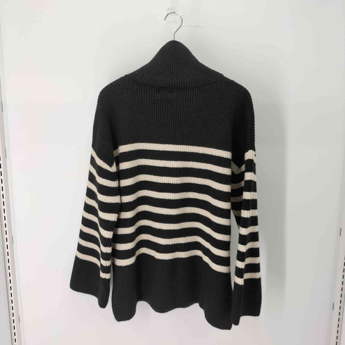 エイチアンドエム H&M ハイネック ハーフジップ ボーダー ウール混 ニット レディース JPN:L
