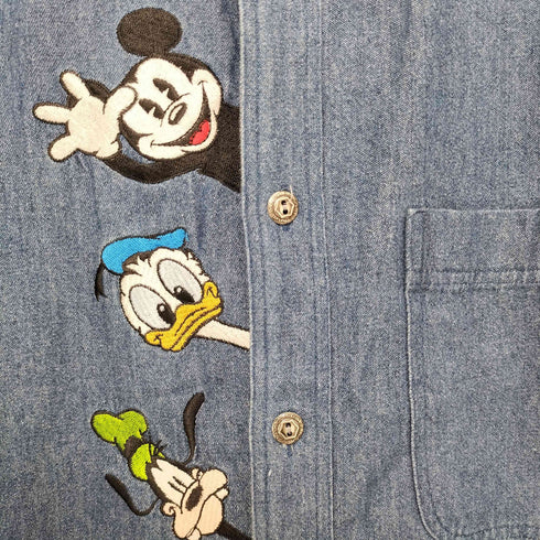 キャラクター刺繍デニムシャツ メンズ import:M