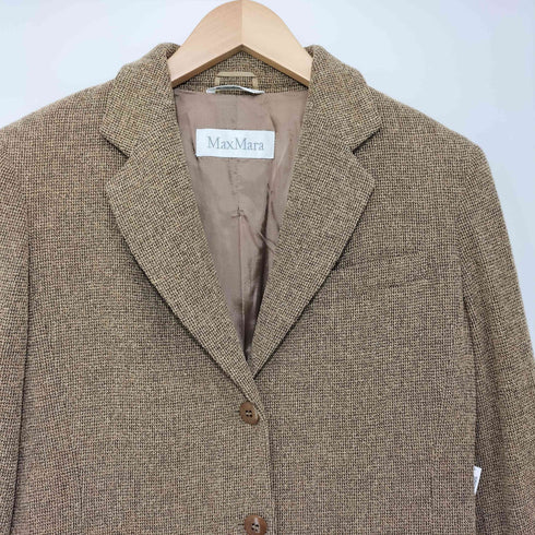 マックスマーラ MAX MARA 白タグ ツイードテーラードジャケット レディース JPN:38
