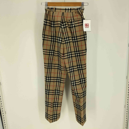 バーバリーズ BURBERRYS 90S ウール ツータック ノバチェック パンツ レディース M