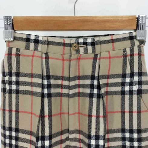 バーバリーズ BURBERRYS 90S ウール ツータック ノバチェック パンツ レディース M
