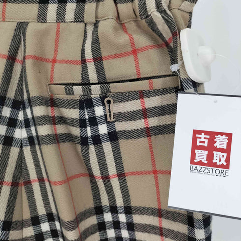 バーバリーズ BURBERRYS 90S ウール ツータック ノバチェック パンツ レディース M