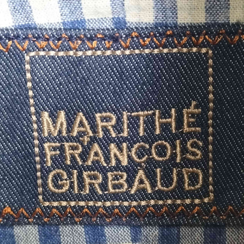マリテフランソワジルボー MARITHE FRANCOIS GIRBAUD 裏地チェック デニムミリタリージャケット レディース import:M