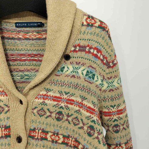 ラルフローレン RALPH LAUREN ショールカラー ニット カーディガン フェアアイル柄 レディース import:L