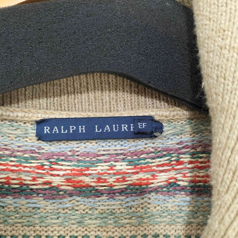 ラルフローレン RALPH LAUREN ショールカラー ニット カーディガン フェアアイル柄 レディース import:L