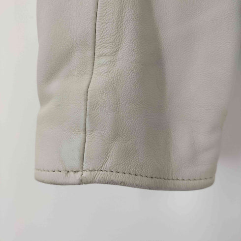 サイト SYTE CHROME WHITE SHEEP LEATHER DOUBLE MOTORCYCLE JACKET メンズ JPN:4