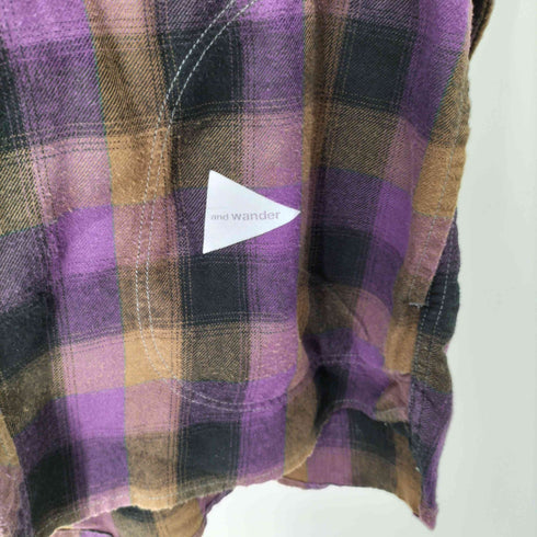 アンドワンダー and wander thermonel check shirt サーモライト チェックネルシャツ メンズ JPN:3