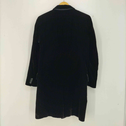 バーバリーブラックレーベル BURBERRY BLACK LABEL ベロア チェスターコート ベルベット メンズ import:M
