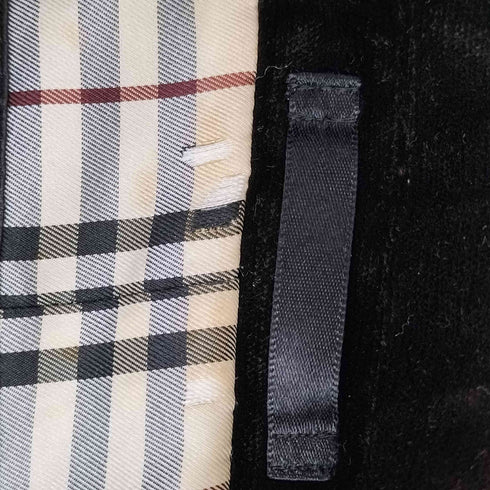 バーバリーブラックレーベル BURBERRY BLACK LABEL ベロア チェスターコート ベルベット メンズ import:M