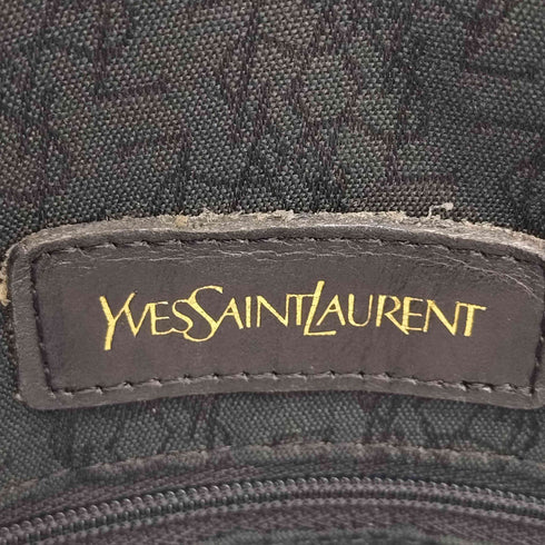 イヴサンローラン Yves Saint Laurent OLD レザーハンドル キャンバス ショルダーバッグ レディース