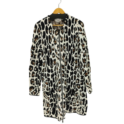 ソニアリキエル SONIA RYKIEL イタリア製 ジップアップノーカラーコート レオパード パイル レディース JPN:L