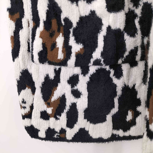 ソニアリキエル SONIA RYKIEL イタリア製 ジップアップノーカラーコート レオパード パイル レディース JPN:L