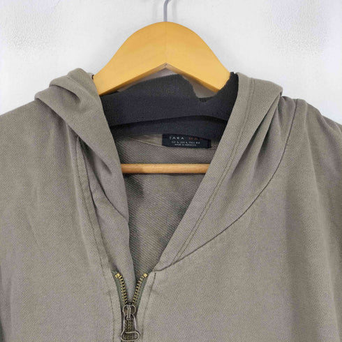ザラ ZARA 斜めジップ パーカー メンズ US L