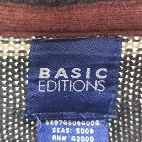 ベーシックエディションズ BASIC EDITIONS ボーダー ハーフジップ コットン ニット メンズ import:S