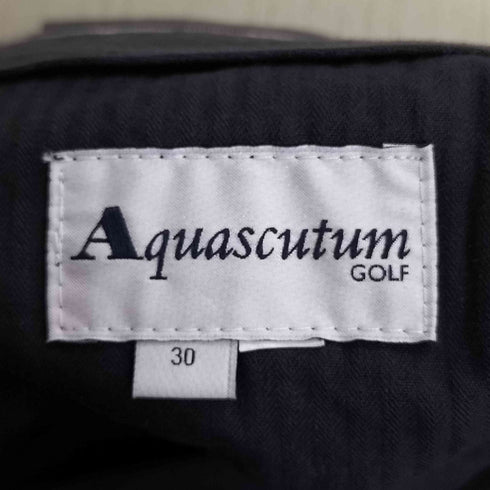 アクアスキュータム AQUASCUTUM GOLF バックロゴ刺繍 ポリウール センタープレス スラックス メンズ 30