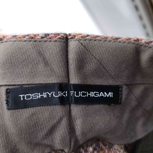 toshiyuki fuchigami ツイードテーパードパンツ アンクルボタン メンズ