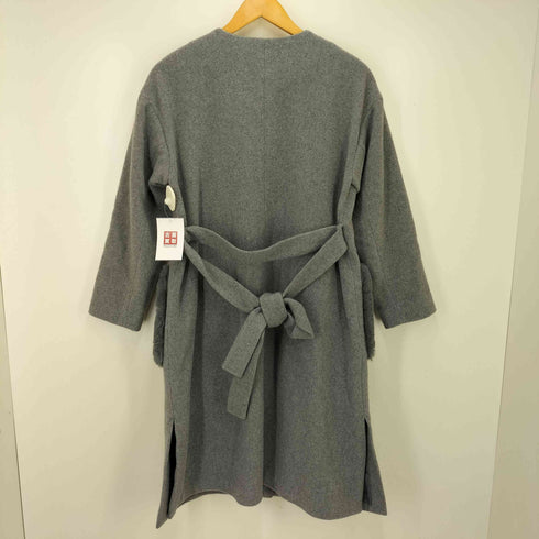 ナチュラルビューティーベーシック NATURAL BEAUTY BASIC ファーポケット ノーカラーコート レディース M