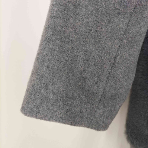 ナチュラルビューティーベーシック NATURAL BEAUTY BASIC ファーポケット ノーカラーコート レディース M