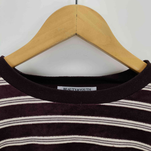 ビューティーアンドユースユナイテッドアローズ BEAUTY & YOUTH UNITED ARROWS ベロアボーダー ロングスリーブ Tシャツ レディース