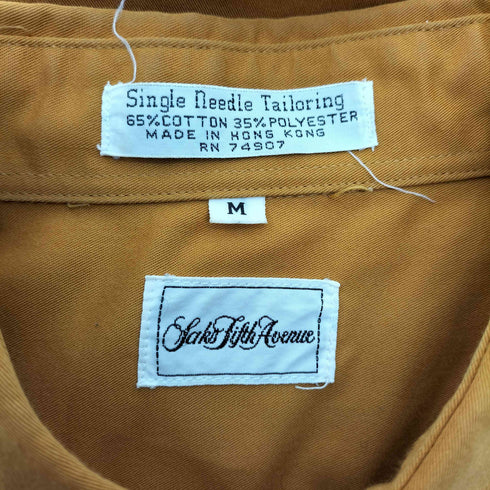 サックスフィフスアベニュー SAKS FIFTH AVENUE 80-90S 香港製 Single Needle Tailoring コットンポリ L/S シャツ メンズ import:M