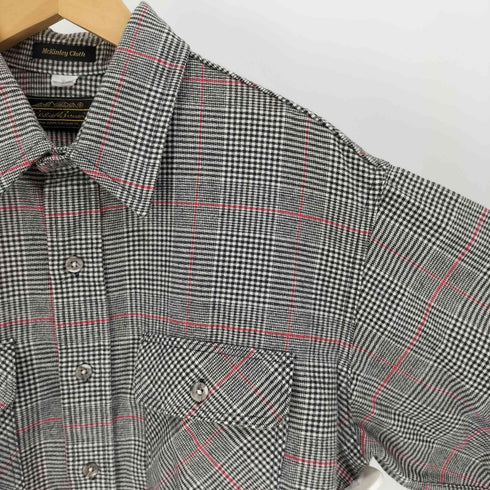 エディーバウアー Eddie Bauer 80S USA製 黒タグ McKinley Cloth グレンチェック フラップポケット フランネルシャツ ネルシャツ メンズ