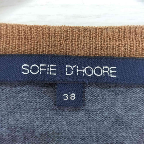 ソフィードール SOFIE DHOORE ベルギー製 パターン切替 ウール クルーネックニット レディース 38