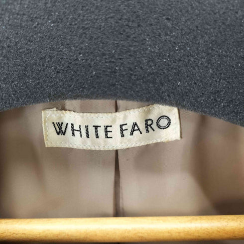 WHITE FARO アルパカ モヘヤ混 比翼ウールステンカラーコート レディース 9A3