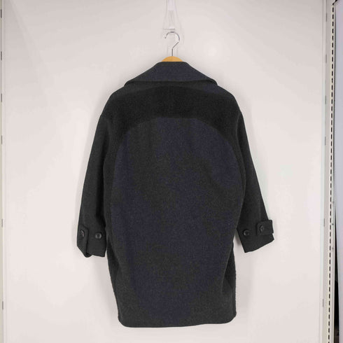 サカヨリ sakayori 素材切替 ウールナイロン ダブルチェスターコート レディース 38