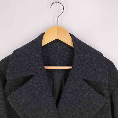 サカヨリ sakayori 素材切替 ウールナイロン ダブルチェスターコート レディース 38